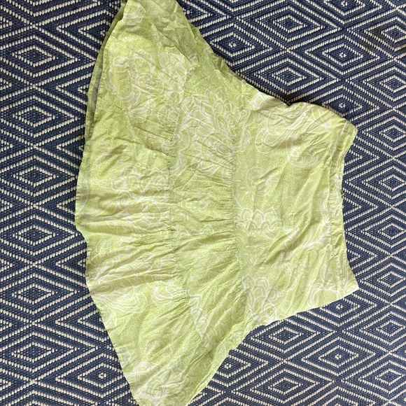 Ann Taylor Light Green Skirt with White Pattern-100% cotton - Picture 1 of 4